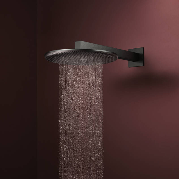 Лійка верхнього душу кругла 2 режими з кронштейном HANSGROHE RAINDANCE ALIVE, чорний матовий хром 100480 фото
