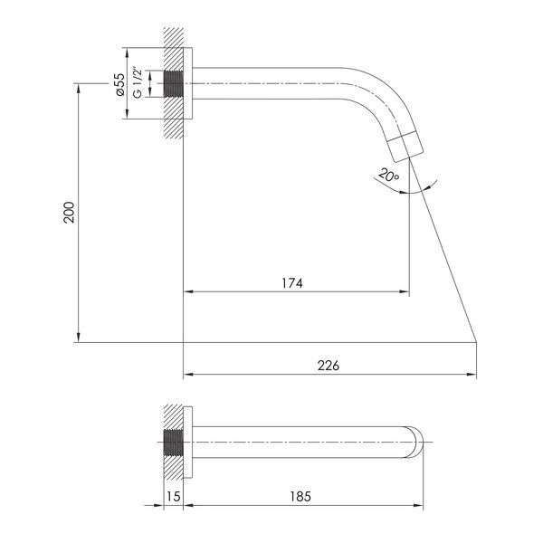 Излив настенный IMPRESE BRENTA ZMK091908300 73808 фото