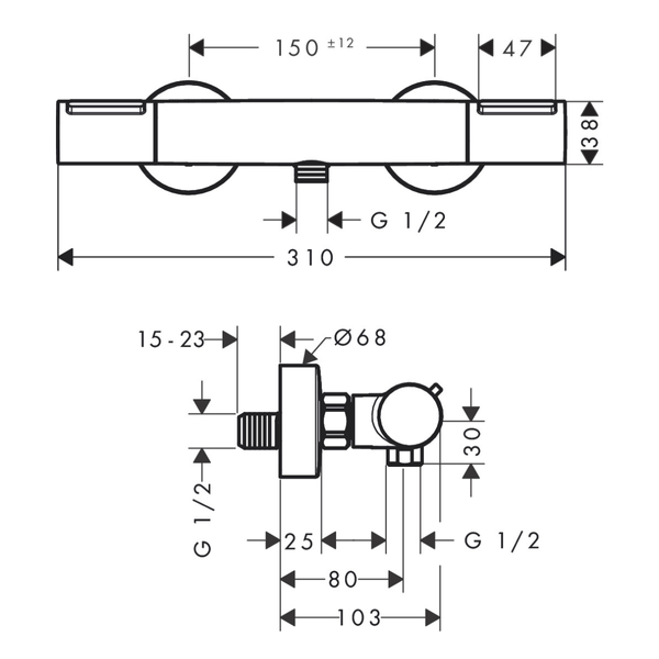 Смеситель для душа HANSGROHE ECOSTAT 13346000 98854 фото