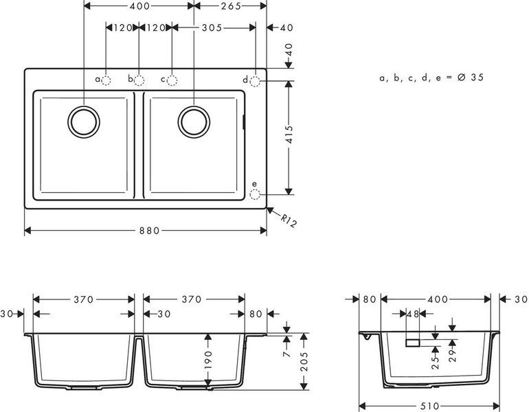 Кухонна мийка кам'яна HANSGROHE 43316170, чорний 84299 фото