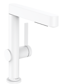 Смеситель для раковины со сливным гарнитуром HANSGROHE FINORIS 76063700, белый матовый 83872 фото