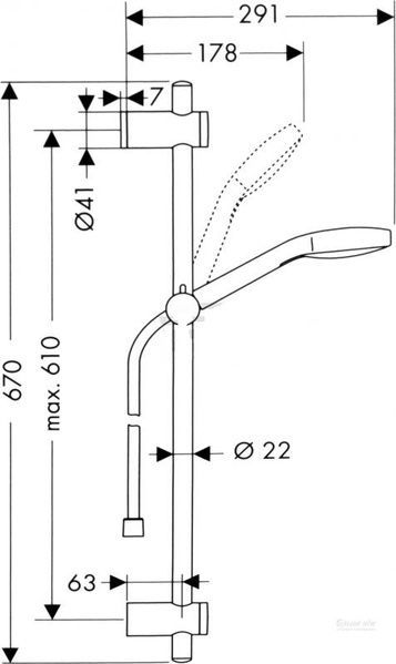 Гарнітур душовий HANSGROHE MYSELECT 26714400 51822 фото