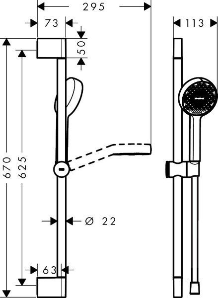 Душовий гарнітур HANSGROHE ACTIVERA 28041000 100669 фото