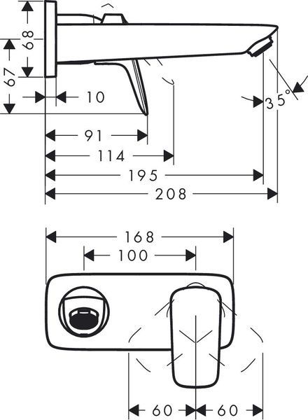 Змішувач для умивальника HANSGROHE LOGIS 71220000, хром 45347 фото