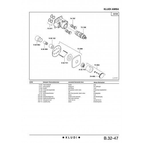 Наружная часть смесителя с термостатом KLUDI AMBIENTA 537290575, хром 80000002142 фото