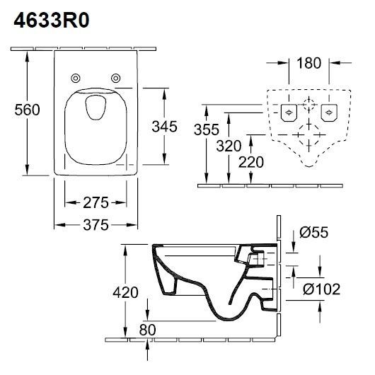 Унітаз підвісний VILLEROY & BOCH MEMENTO 2.0 4633R0S5, Ceramic Plus, чорний 73047 фото