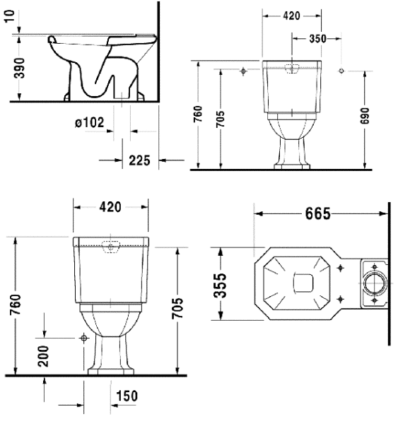 Унітаз підлоговий DURAVIT 1930 0227010000, 1930 800006201 фото