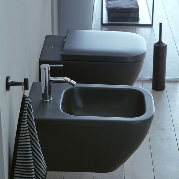 Унітаз безободковий DURAVIT HAPPY D.2 2222098900, Rimless, чорний матовий 800006051 фото