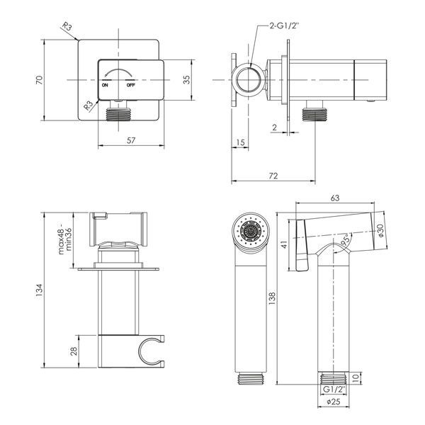 Гігієнічний душ IMPRESE BILOVEC f03700906AA, нікель сатин 101311 фото