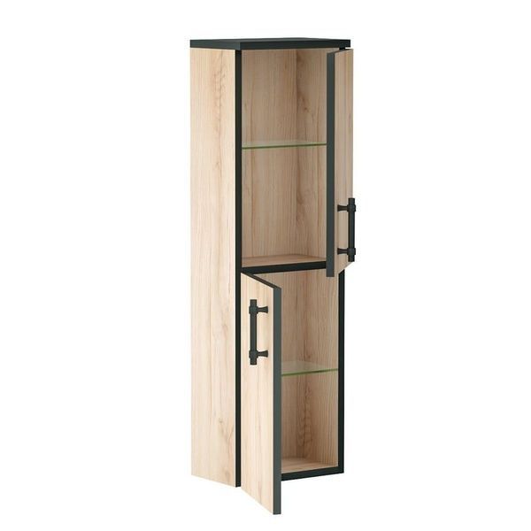 Пенал для ванной комнаты IMPRESE BLACK EDGE f32113OK, дуб 81846 фото