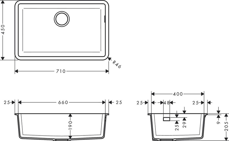 Мойка для кухни HANSGROHE S51 43432380, хром 87723 фото