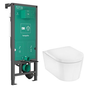 Набір інсталяція з унітазом HANSGROHE ELU PURE 60292450+01022180, білий 102834 фото