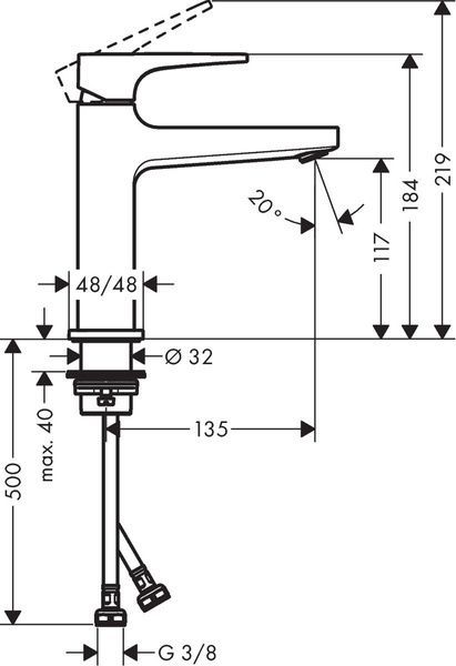 Змішувач для умивальника HANSGROHE METROPOL 32507670, чорний 69494 фото