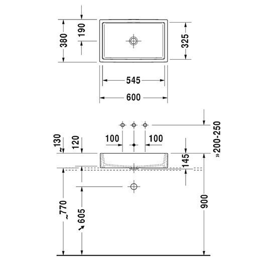 Умывальник на столешницу DURAVIT VERO AIR 2351600000, 60х38 800005952 фото