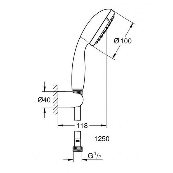 Гарнітур душовий GROHE TEMPESTA NEW 26164001 63168 фото