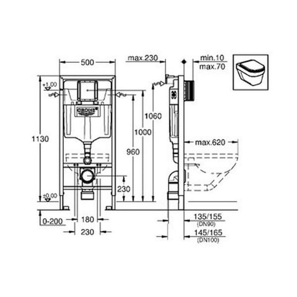 Інсталяція для унітаза GROHE RAPID SL 38536001 39275 фото