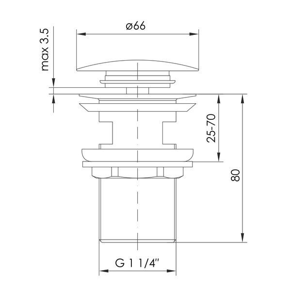 Донний клапан IMPRESE BRENTA ZMK091908500, графіт глянсовий 73811 фото