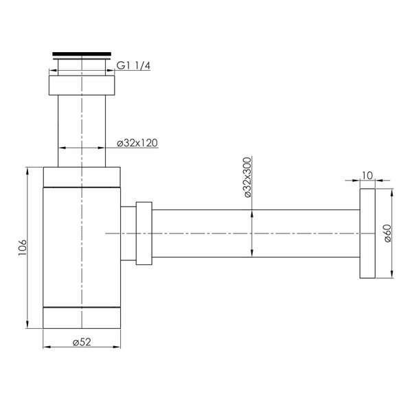 Сифон для умивальника IMPRESE GRAFIKY ZMK062501126, хром 93555 фото
