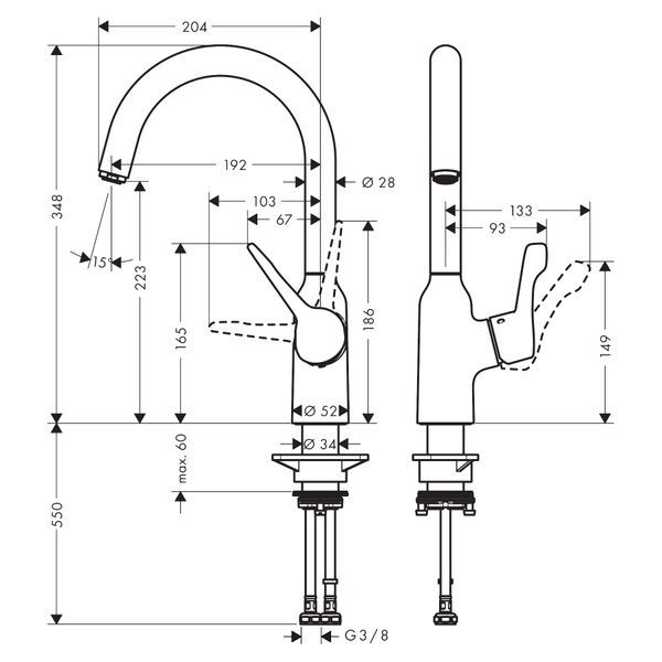 Смеситель для кухни HANSGROHE FOCUS 71812000, хром 74503 фото