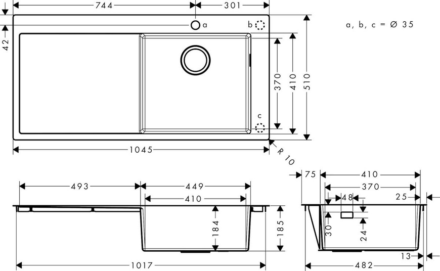 Мойка для кухни HANSGROHE S71 43306800, нержавеющая сталь 800004262 фото