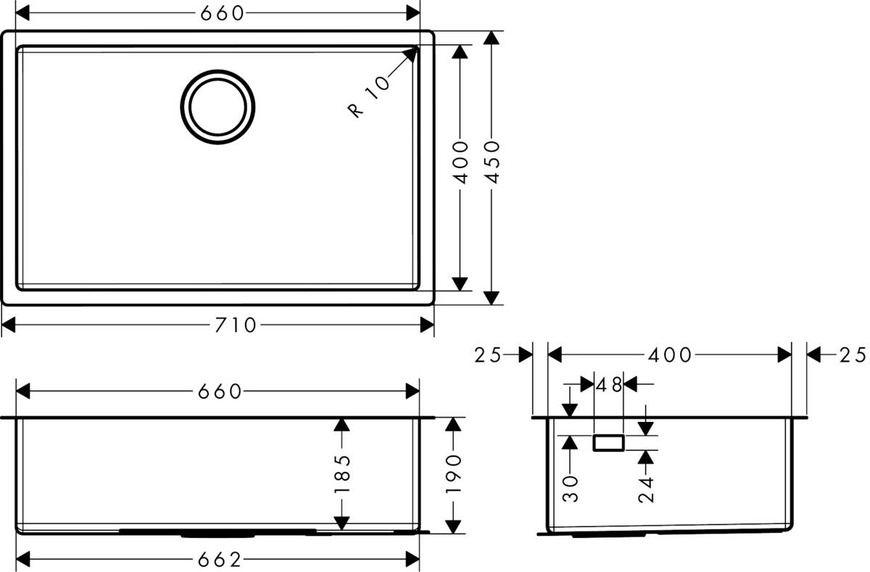 Мойка для кухни HANSGROHE S71 43428800, нержавеющая сталь 87722 фото