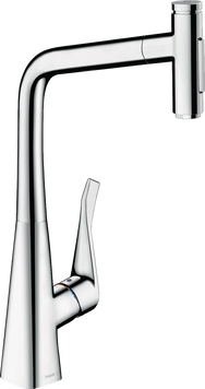 Смеситель для кухонной мойки с выдвижным душем HANSGROHE METRIS M71 73816000 71528 фото