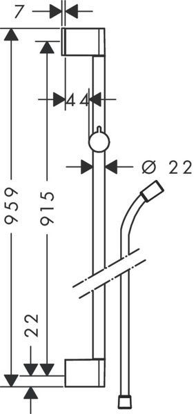 Штанга для душу зі шлангом HANSGROHE UNICA 26504000 49255 фото
