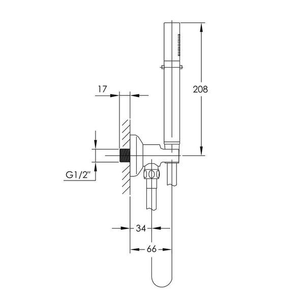 Гарнітур душовий IMPRESE SMART CLICK ZMK101901218, чорний 82160 фото