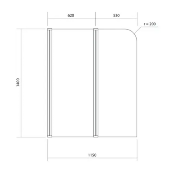 Шторка для ванны CERSANIT EASY S301-290, NEW 140x115 80000003499 фото