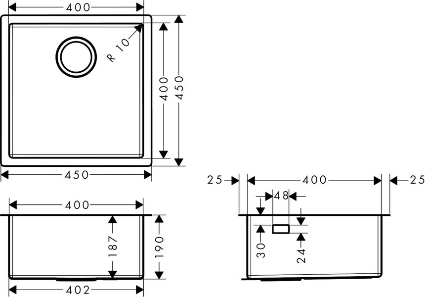 Мойка для кухни HANSGROHE S71 43425800, нержавеющая сталь 800004263 фото