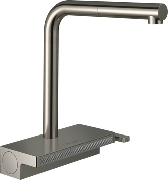 Смеситель для кухонной мойки с выдвижным душем HANSGROHE AQUNO SELECT M81 73836800, нержавеющая сталь 800003964 фото