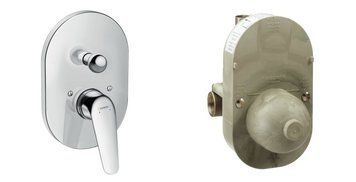 Смеситель скрытого монтажа 2 функции со скрытой частью HANSGROHE NOVUS 71047000+31741180 92891 фото