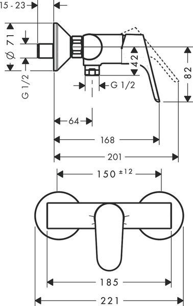 Змішувач для душу HANSGROHE FOCUS 31960000, хром 12996 фото