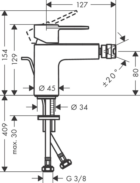 Змішувач для біде HANSGROHE VERNIS S 71213000, хром 97085 фото