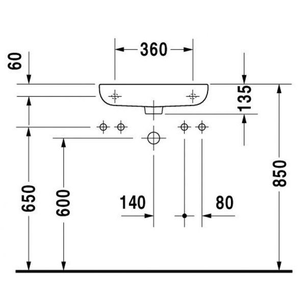 Умивальник підвісний DURAVIT D-CODE 07065000082, 50х22 800006004 фото