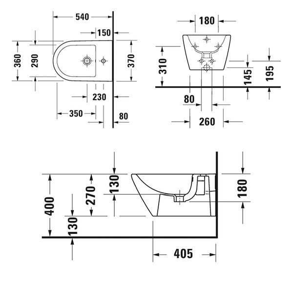 Біде підвісне DURAVIT D-NEO 2294150000, 370х540 мм 800006054 фото