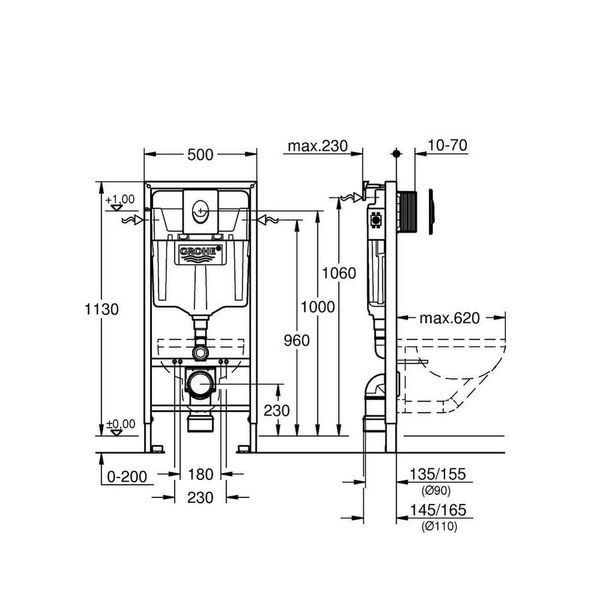 Инсталляция для унитаза GROHE RAPID SL 38722001 49513 фото