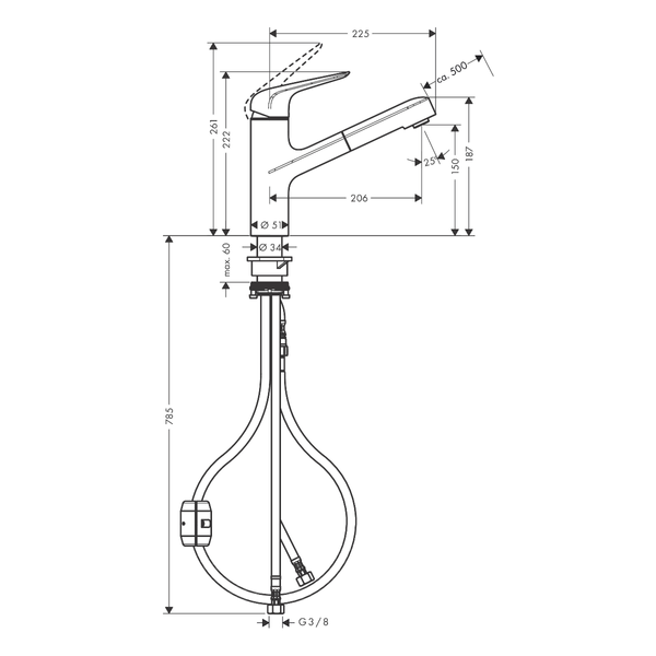 Змішувач для кухні HANSGROHE FOCUS 71865000 100027 фото