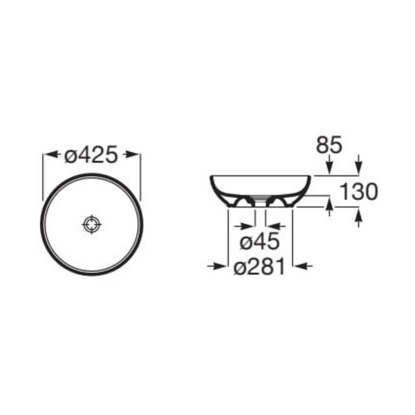 Умивальник накладний 42 см ROCA BOL AA32787M000+41755000 комплект з гачком HANSGROHE 101478 фото