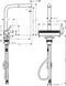 Смеситель для кухонной мойки с выдвижным душем HANSGROHE AQUNO SELECT M81 73836800, нержавеющая сталь 800003964 фото 2