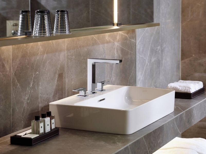 Змішувач для раковини на отвори зі зливним клапаном HANSGROHE METROPOL 74515000 800004164 фото