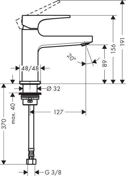 Смеситель для раковины только для холодной воды HANSGROHE METROPOL 32501000 800004165 фото