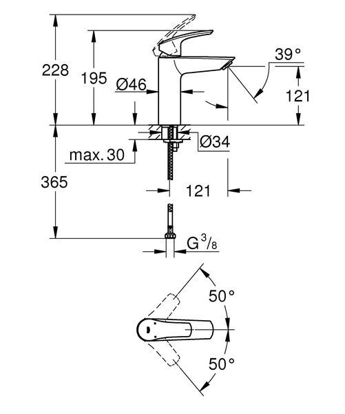 Смеситель для умывальника GROHE EUROSMART NEW 233242433, черный матовый 95886 фото