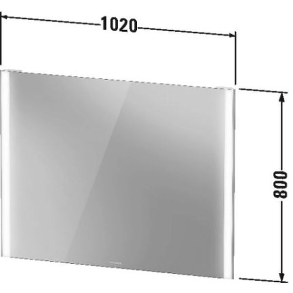 Зеркало с подсветкой DURAVIT XVIU XV70330B2B20000, 1020x800x40 мм, черный матовый 800006105 фото