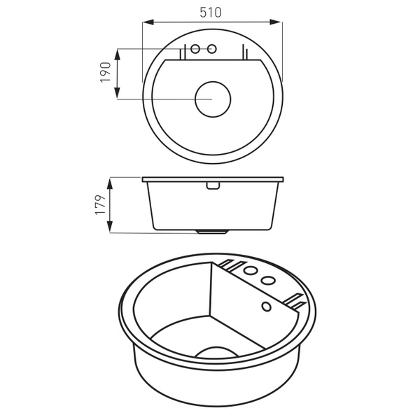 Мойка для кухни FERRO MEZZO II DRGM1/51BA, FI51 BA, графит 80000002093 фото