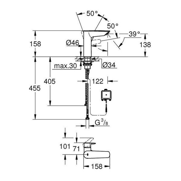 Змішувач для умивальника GROHE EUROSMART NEW 23975003, хром 85690 фото