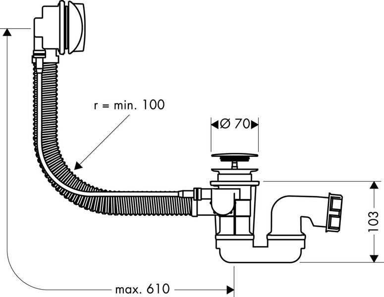 Сифон для ванни HANSGROHE FLEXAPLUS 58142000 800004465 фото