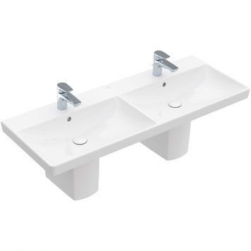 Умывальник подвесной двойной VILLEROY & BOCH AVENTO 4A23CK01, 120x47, белый 74201 фото