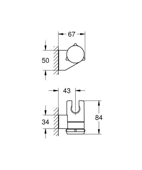 Тримач ручного душа GROHE TEMPESTA NEW 275952431, чорний матовий 95899 фото