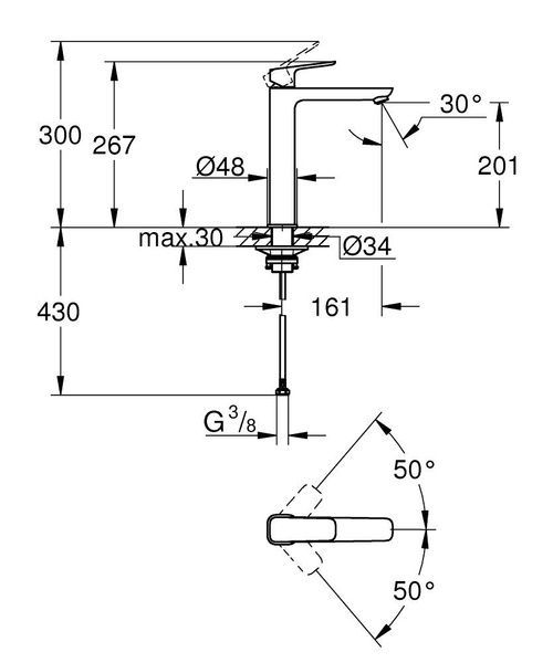 Смеситель для умывальника GROHE CUBEO 1017292430, черный матовый 99037 фото